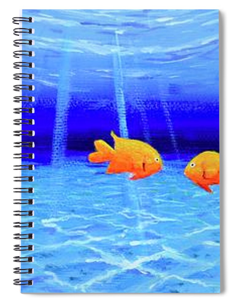 Blue Spiral Notebook featuring the painting So We Meet by Mary Scott