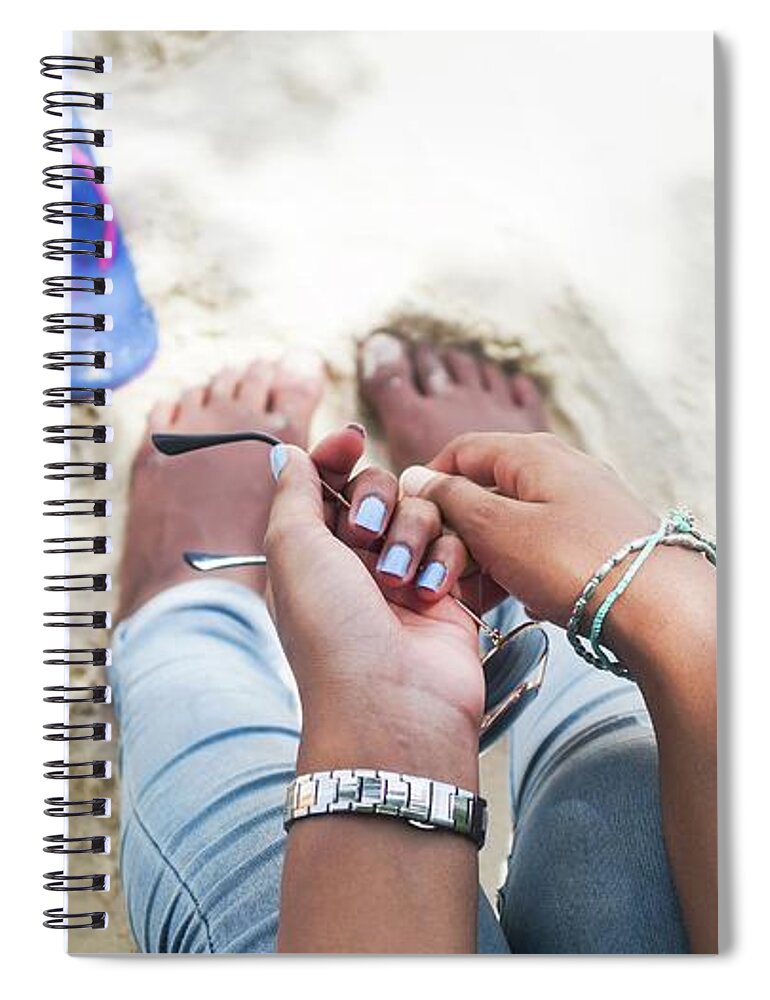 Girl Spiral Notebook featuring the photograph Soaking in the bliss by Faa shie