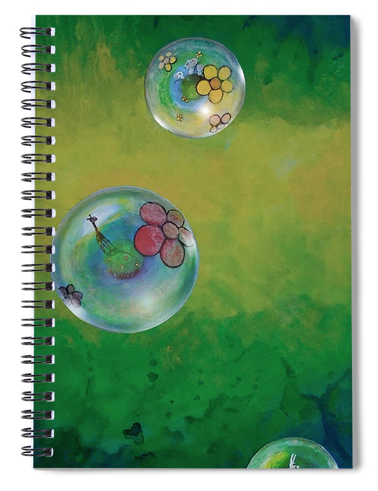 Social Distancing Spiral Notebook featuring the painting Social Distancing by Mindy Huntress
