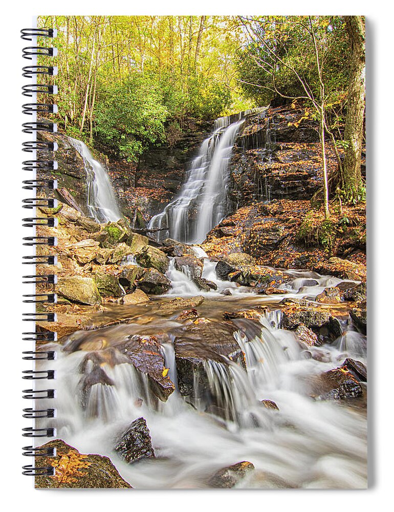 Soco Falls Spiral Notebook featuring the photograph Soco Falls - Cherokee Indian Reservation - Western NC by Bob Decker
