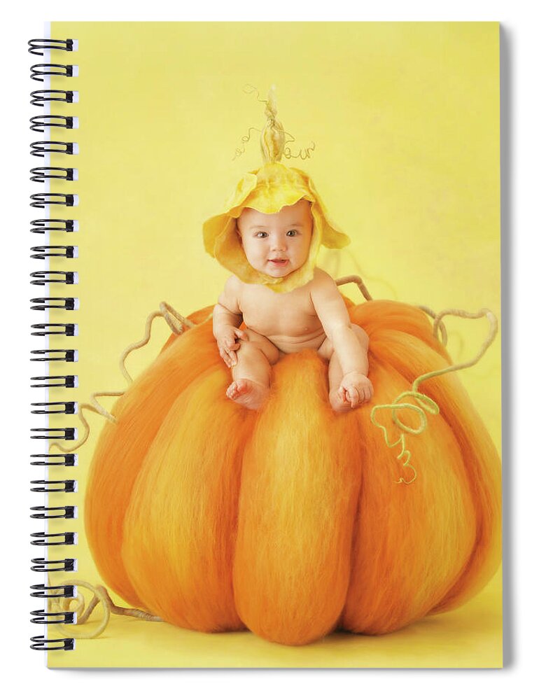 Fall Spiral Notebook featuring the photograph Soft Fall Pumpkin by Anne Geddes
