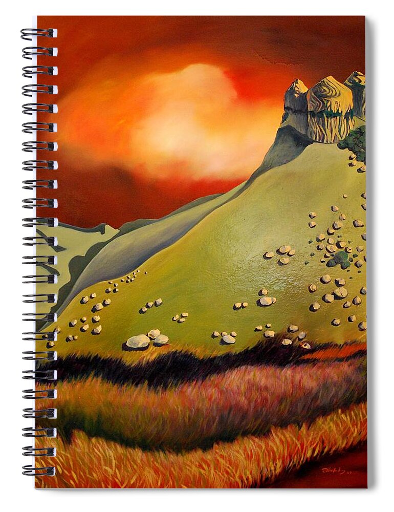 Hills Spiral Notebook featuring the painting Soft Hills by Franci Hepburn