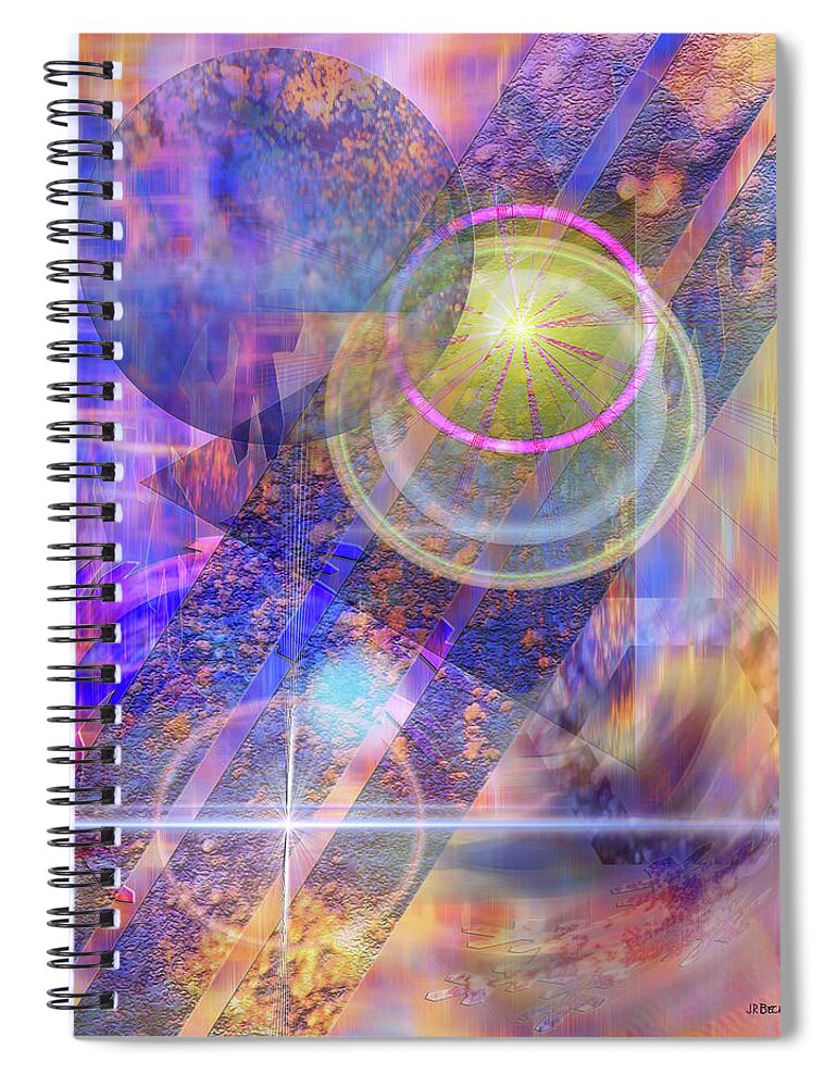 Solar Progression Spiral Notebook featuring the digital art Solar Progression by Studio B Prints
