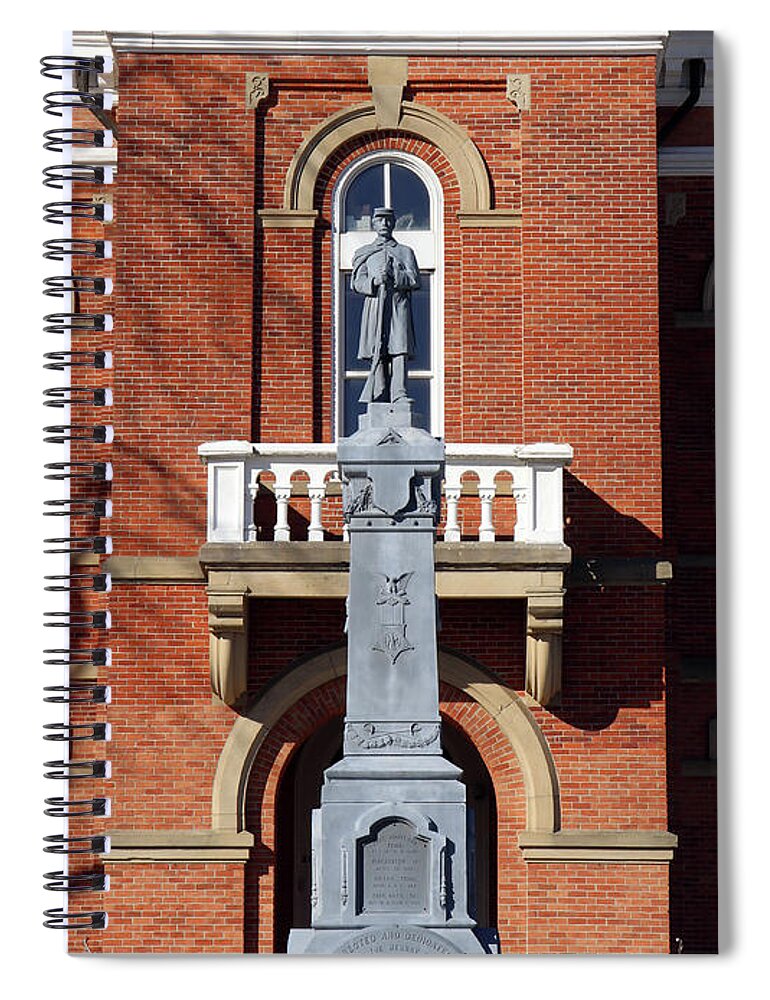 Fulton County Courthouse Spiral Notebook featuring the photograph Soldiers and Sailors Statue at Fulton County Courthouse Wauseon Ohio 0104 by Jack Schultz