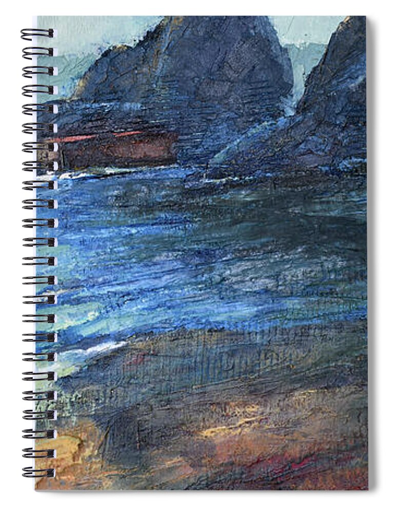 Seascape Spiral Notebook featuring the painting Solitude by PJ Kirk