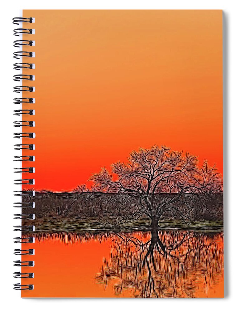 Sunset Spiral Notebook featuring the digital art Solitude Standing by Brad Barton