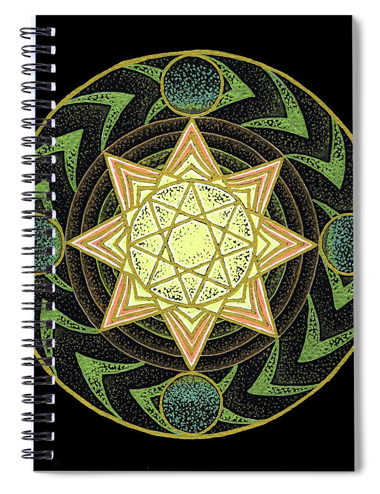 Spiritual Paintings Spiral Notebook featuring the painting Solstice - fine art prints by Keiko Katsuta