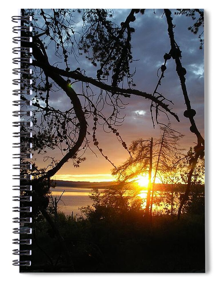 Summer Spiral Notebook featuring the photograph Solstice sunset by Lisa Mutch