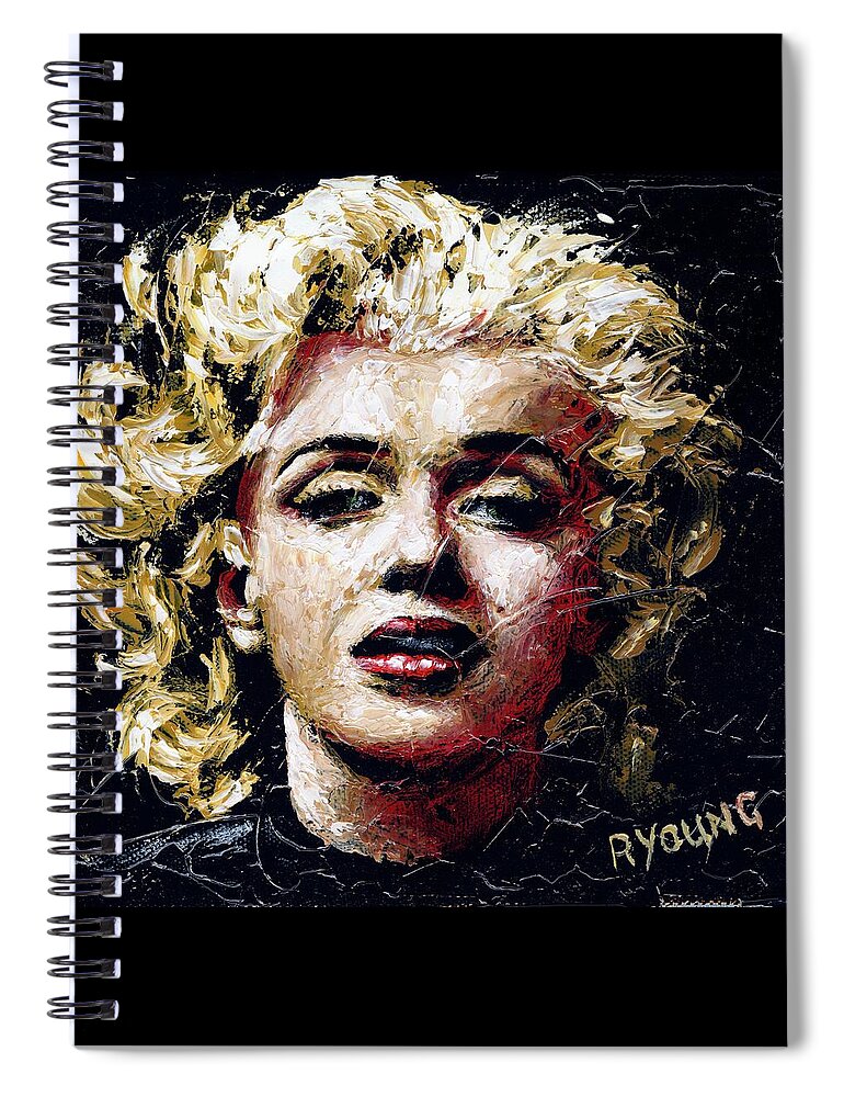 Marylin Spiral Notebook featuring the painting Some Like It Hot part 1 by Richard Young