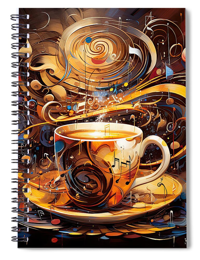 Coffee Spiral Notebook featuring the digital art Some Things Are Better Rich by Lourry Legarde