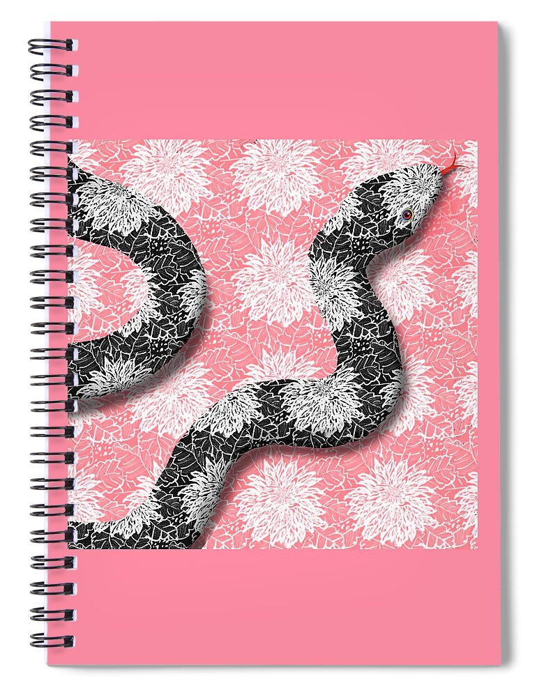 Snake Spiral Notebook featuring the digital art Sometimes The Pretty Ones Are More Dangerous by Steve Hayhurst