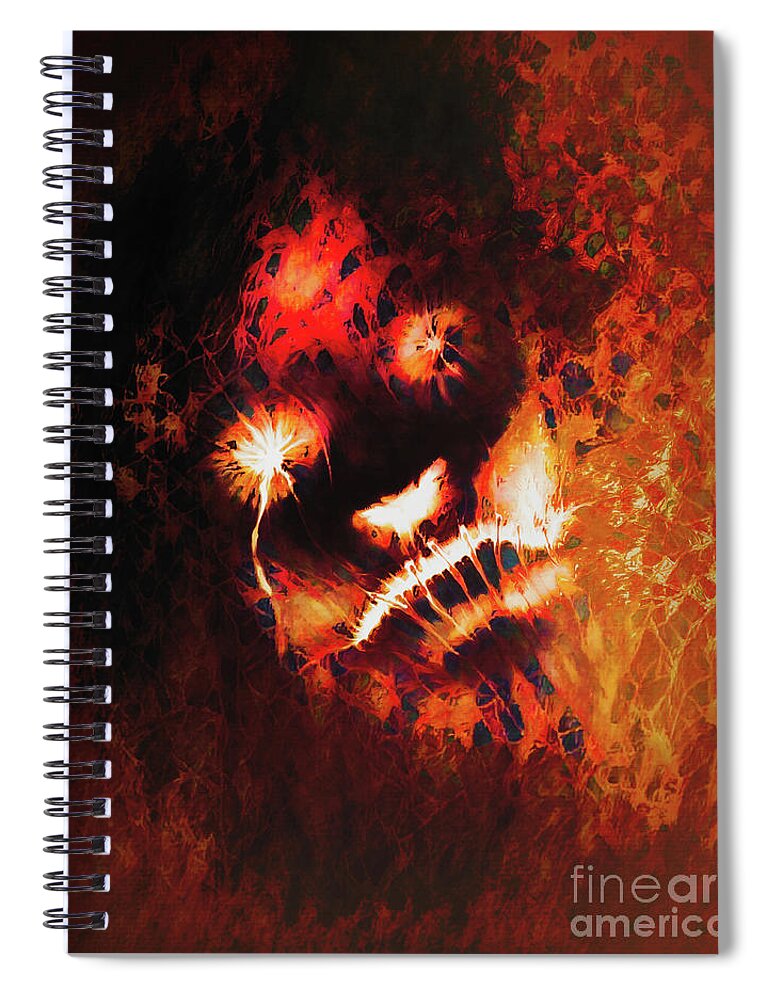Dark Spiral Notebook featuring the digital art Sometimes The Abyss Looks Back Stained Glass by Recreating Creation