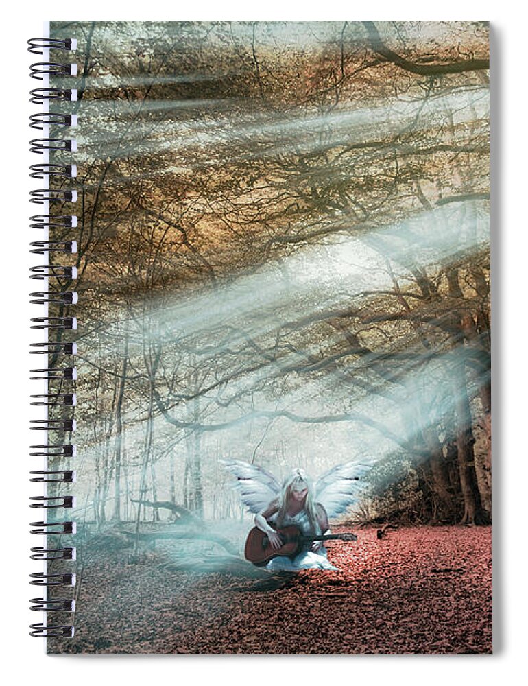 Fall Spiral Notebook featuring the photograph Songs of Angels in Fairy Light by Debra and Dave Vanderlaan