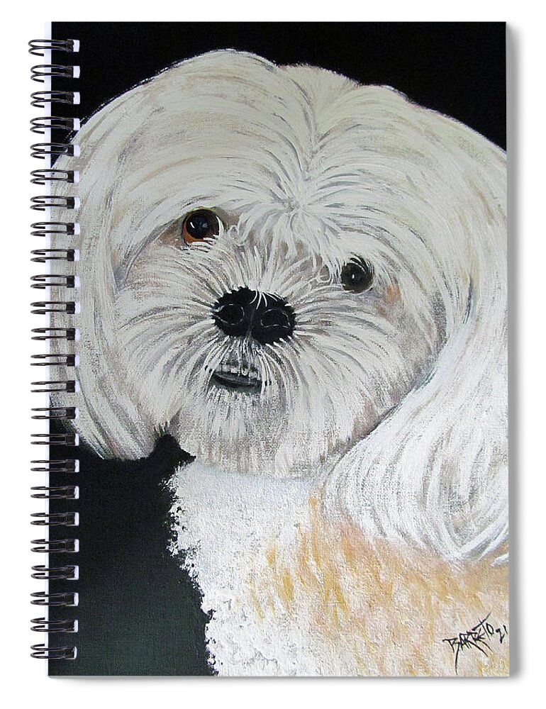 Dog Spiral Notebook featuring the painting Sophia by Gloria E Barreto-Rodriguez