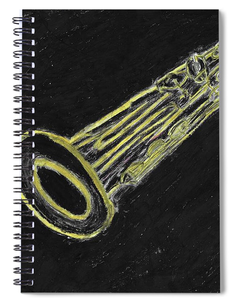 Sketch Spiral Notebook featuring the mixed media Soprano Gold on Black by Leon deVose