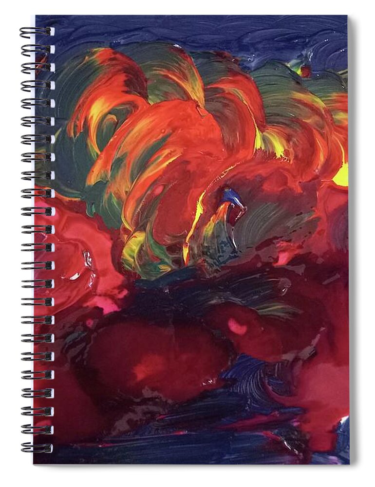 Abstract Spiral Notebook featuring the painting Soul Afire by Linda Feinberg