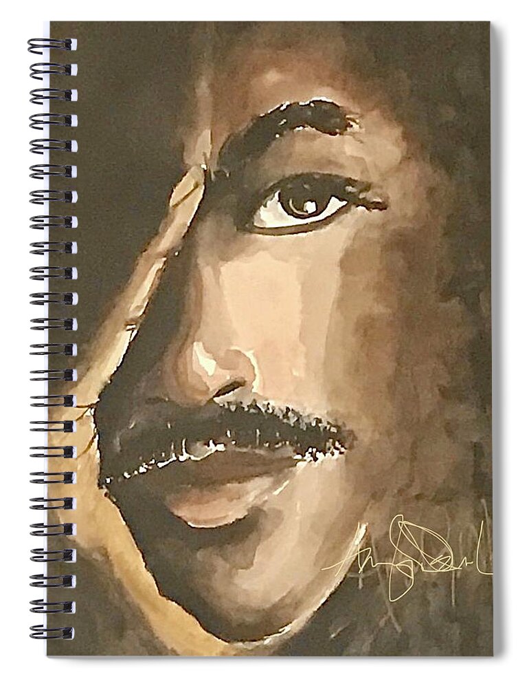 Spiral Notebook featuring the painting Soul of a Man by Angie ONeal