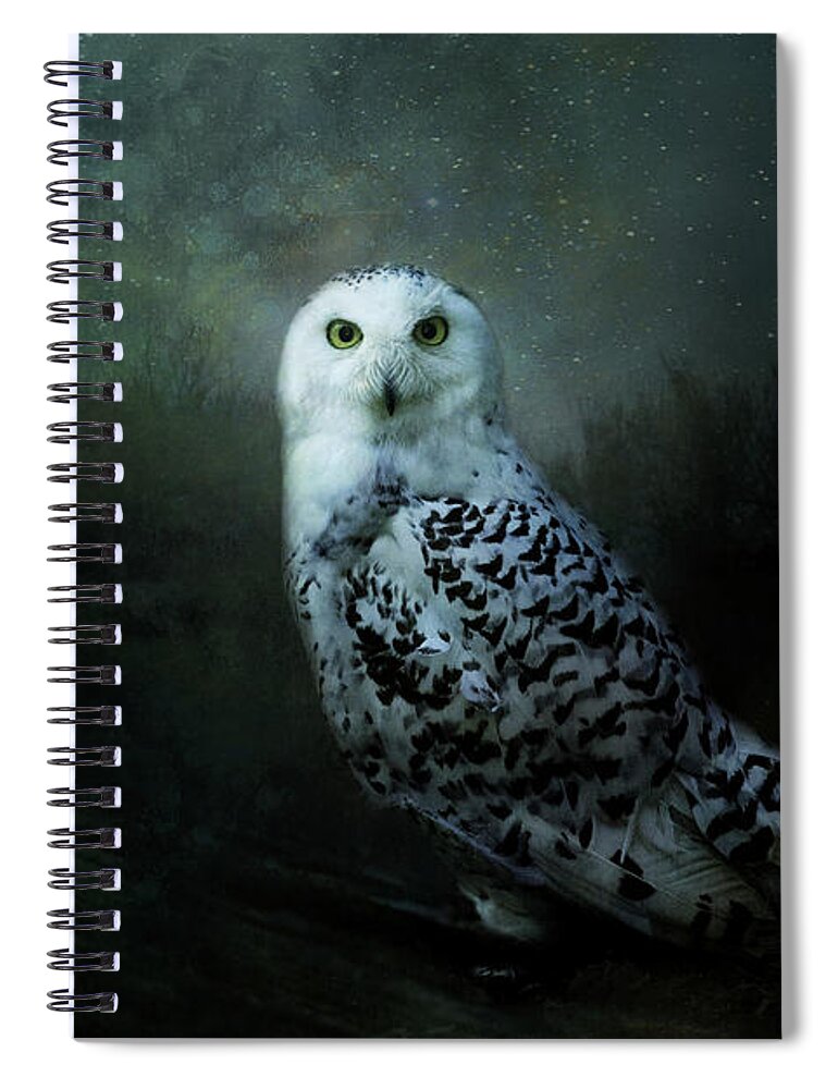 Owl Spiral Notebook featuring the digital art Soul of the Moon by Nicole Wilde