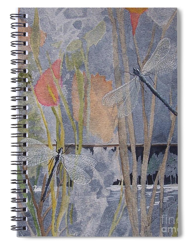 Dragon Flies Spiral Notebook featuring the painting Soulmates by Jackie Mueller-Jones