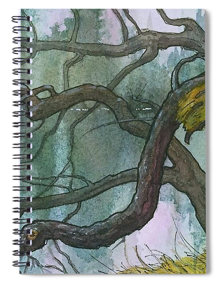 Watercolor Spiral Notebook featuring the painting Sound of Stillnees by Victoria Lisi