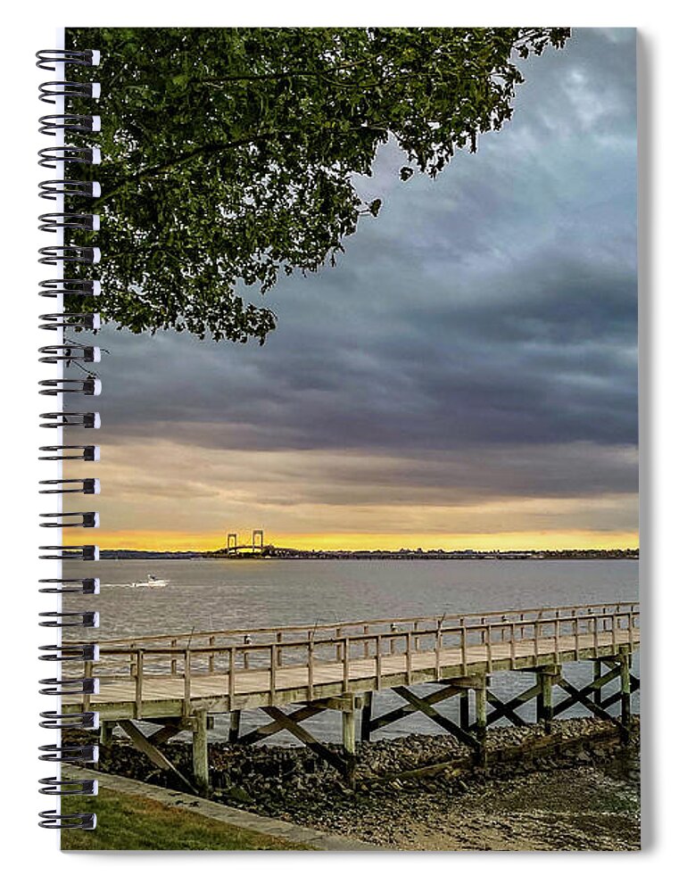 Tree Spiral Notebook featuring the photograph Sound View at Sunset by Frank Mari