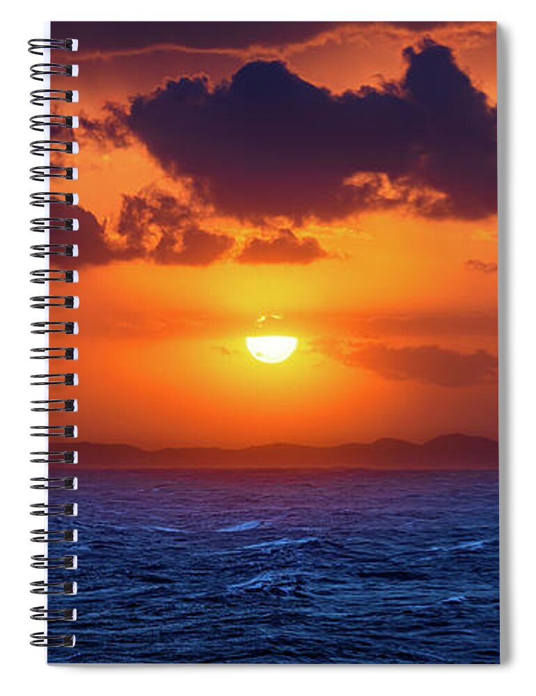 Sunset Spiral Notebook featuring the photograph South African Stormy Sunset by William Dickman