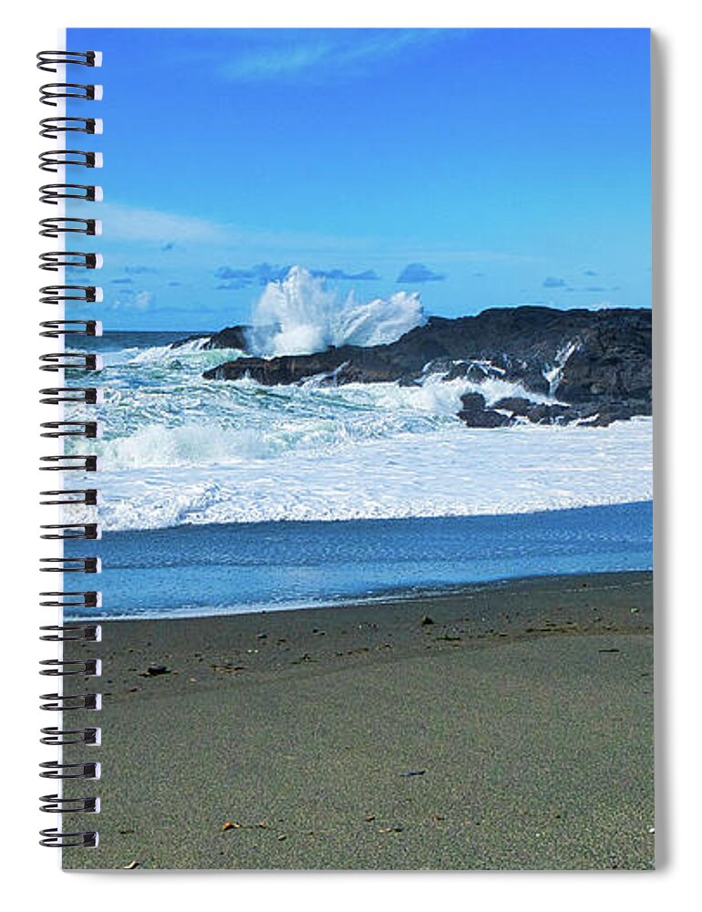 Landscape Spiral Notebook featuring the photograph South Beach Sea Action by Allan Van Gasbeck