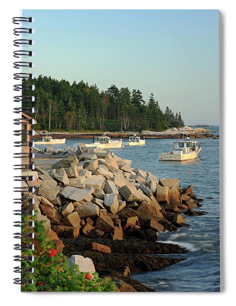 Boats Spiral Notebook featuring the photograph South Thomaston, Maine by Kevin Shields
