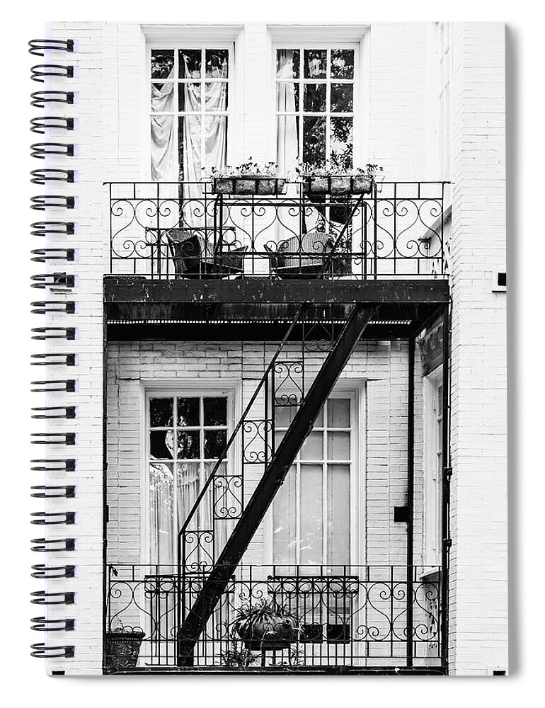 Black & White Spiral Notebook featuring the photograph Southern Charm by Laura Roberts