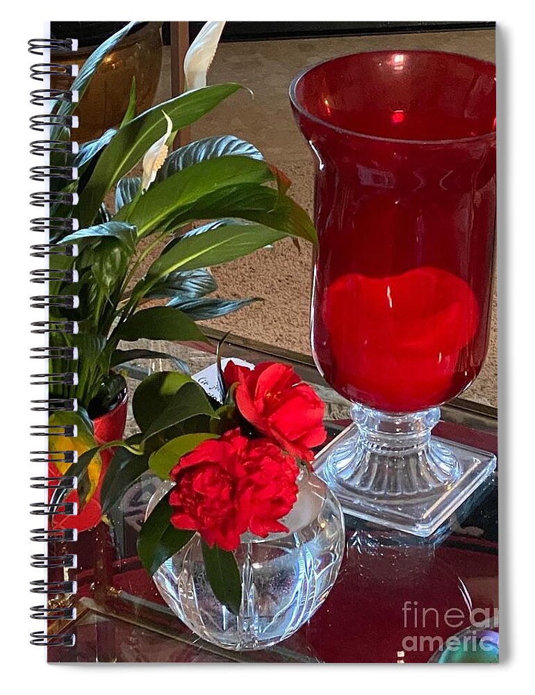 Flower Spiral Notebook featuring the photograph Southern Home Tablescape in Clayton, North Carolina by Catherine Ludwig Donleycott