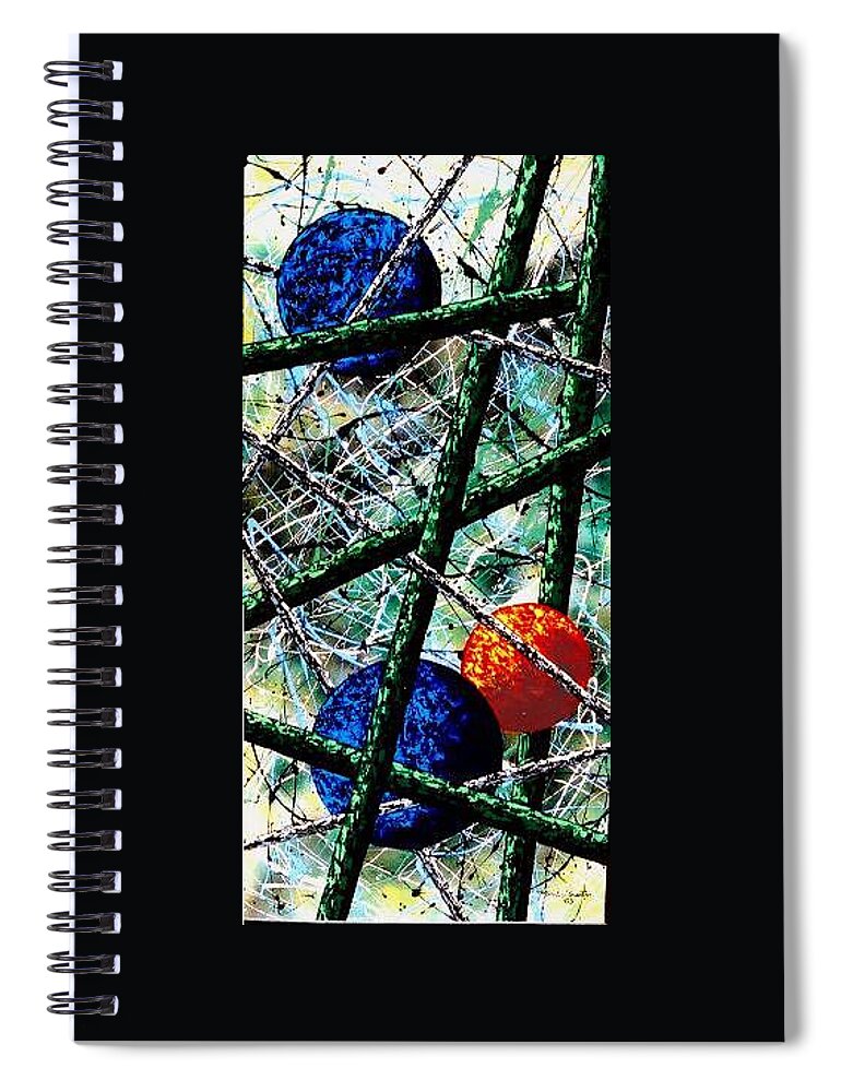 Contemporary / Abstract Spiral Notebook featuring the painting Space-Time Continuum by Micah Guenther