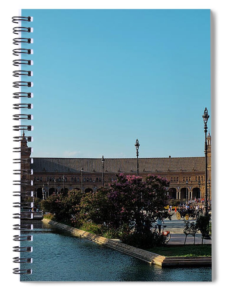 Spain Square Spiral Notebook featuring the photograph Spain Square in Seville by Angelo DeVal