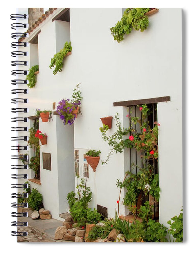 Spain Spiral Notebook featuring the digital art Spanish street in Andalucia by Naomi Maya