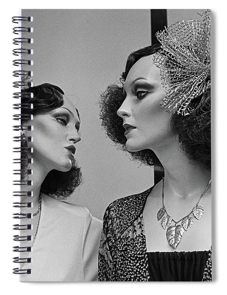 Mannequin Spiral Notebook featuring the photograph Spanish style glamorous mannequins in Soho London 1980 by Roberto Bigano