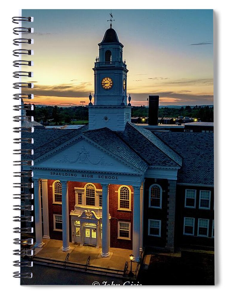  Spiral Notebook featuring the photograph Spaulding High School by John Gisis