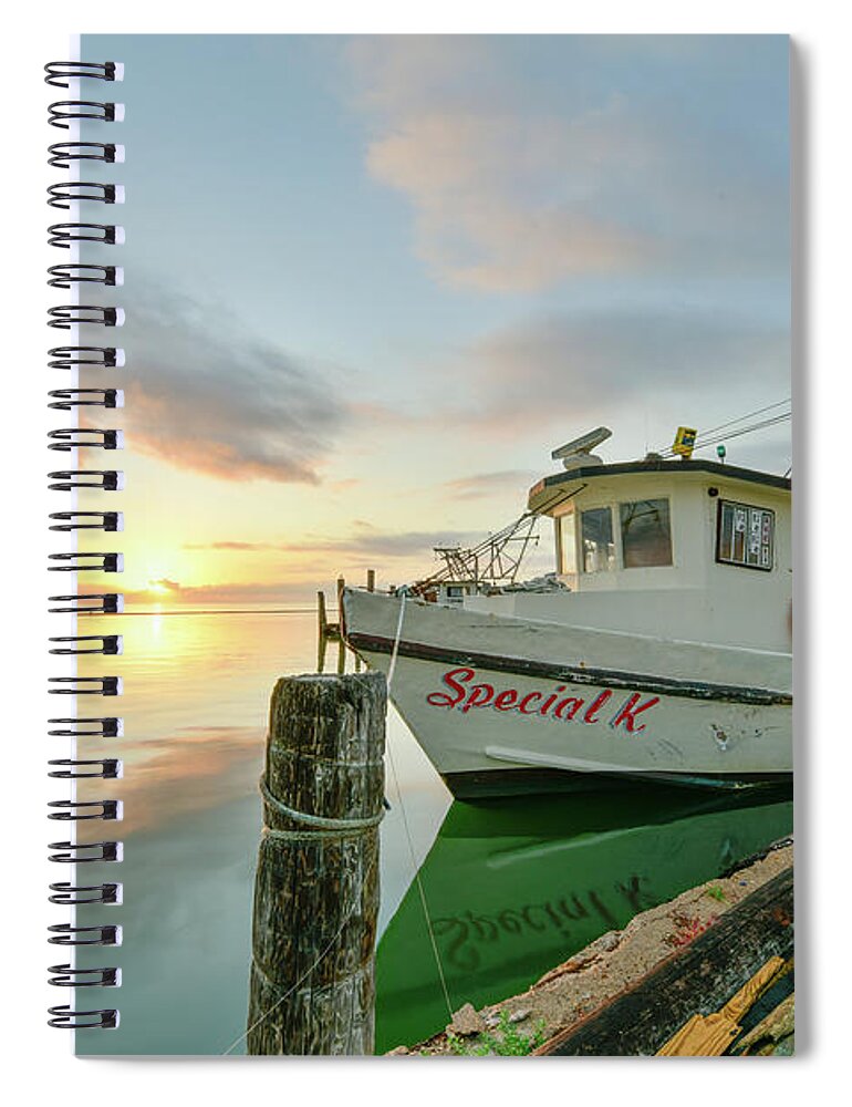 Boats Spiral Notebook featuring the photograph Special K in the Morning by Christopher Rice