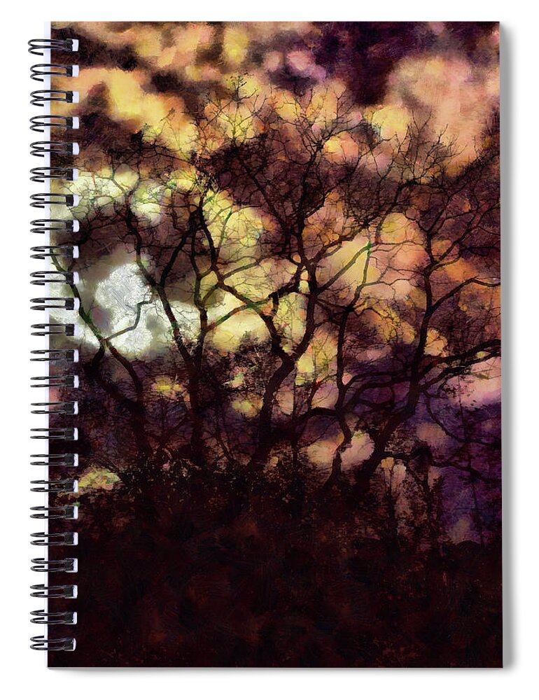 Tree Spiral Notebook featuring the mixed media Spectral Tree by Christopher Reed