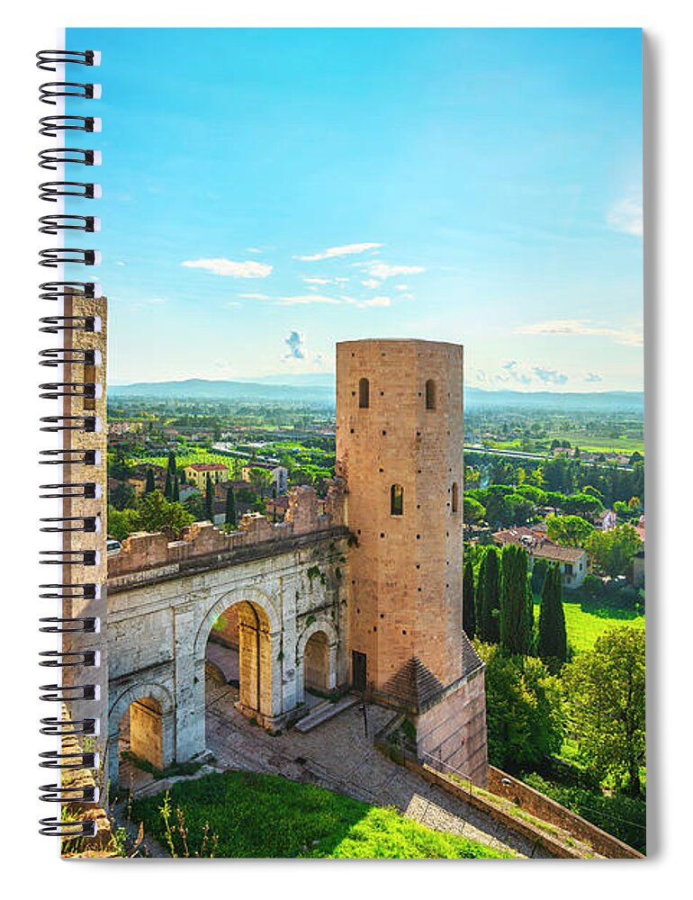 Spello Spiral Notebook featuring the photograph Spello, the Venus Gate. Umbria by Stefano Orazzini