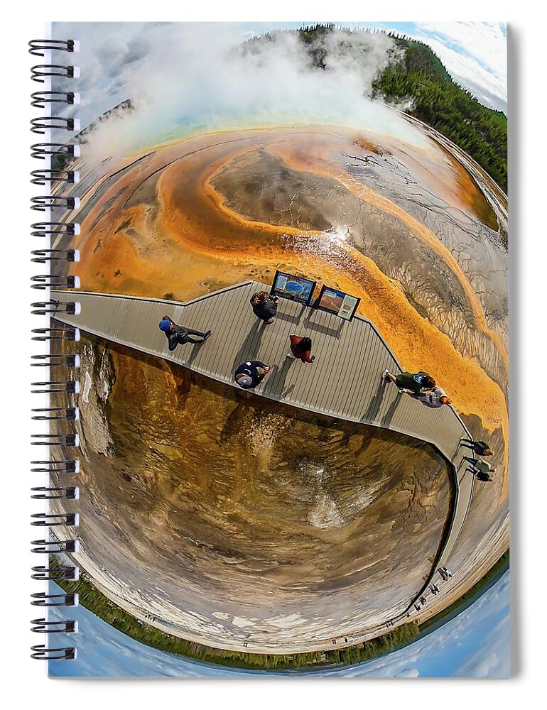 Grand Prismatic Spring Spiral Notebook featuring the photograph Spherical Grand Prismatic Spring - Yellowstone National Park - Wyoming by Bruce Friedman