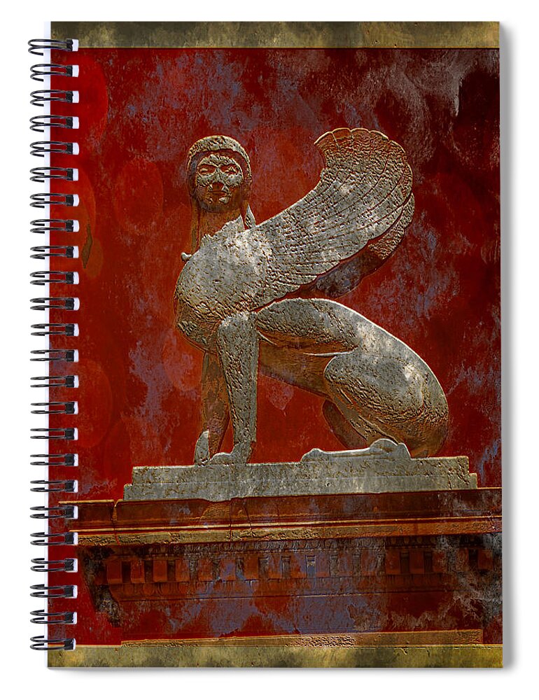 Sphinx Spiral Notebook featuring the digital art Sphinx PhotoArt by Russ Considine