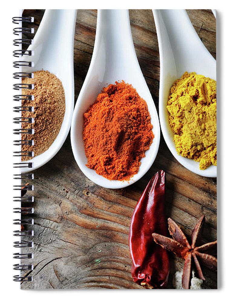 Spices Spiral Notebook featuring the photograph Spices by Jelena Jovanovic