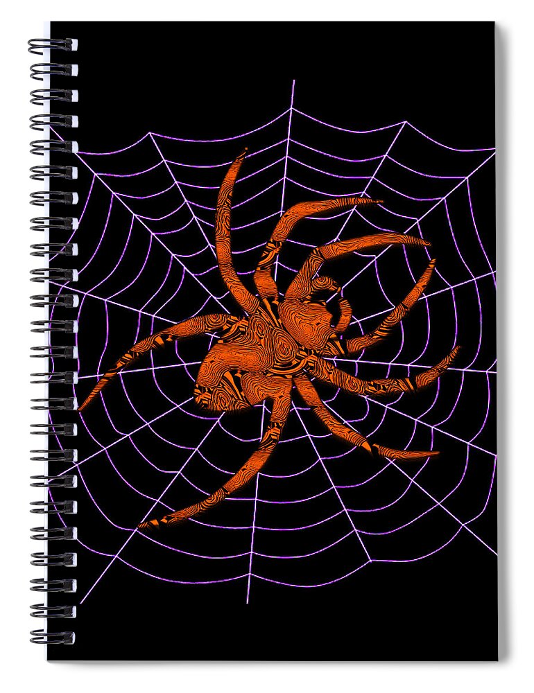 Spider Spiral Notebook featuring the digital art Spider Art by Ronald Mills