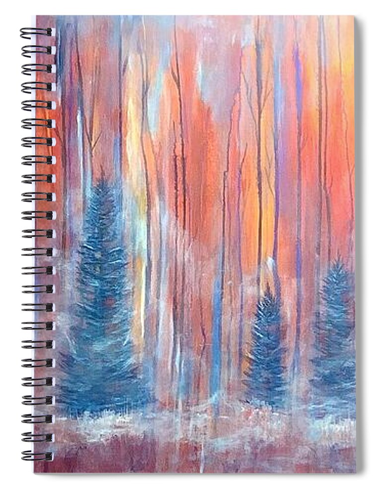 Acrylic Painting Spiral Notebook featuring the painting Spirits at Dusk by Soraya Silvestri