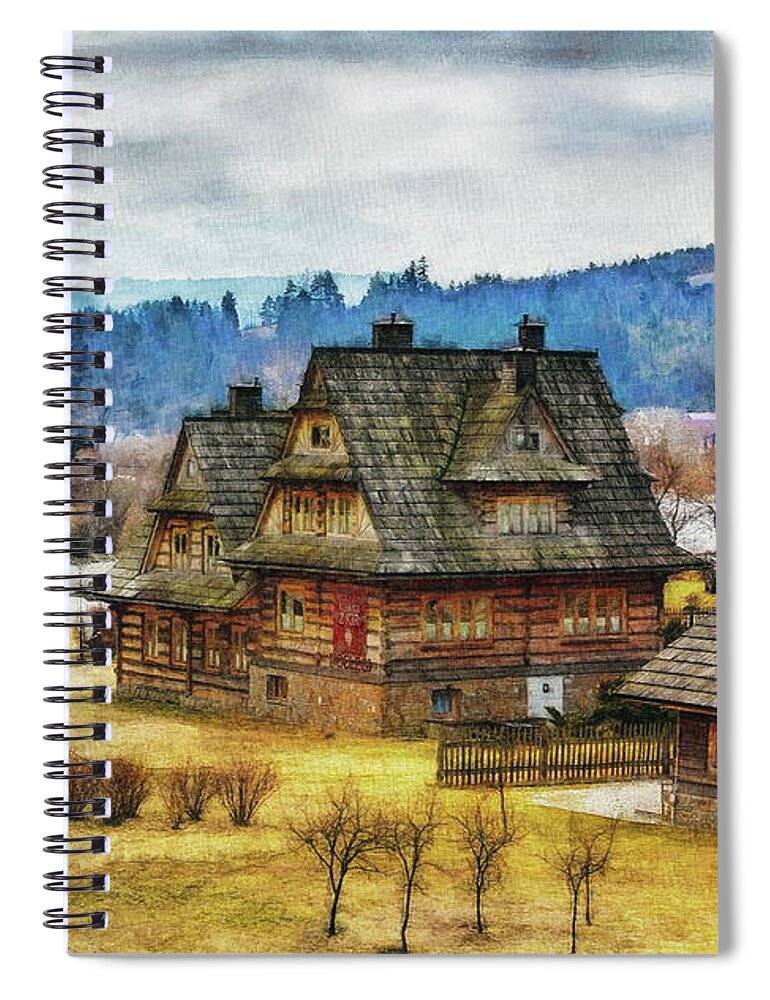 Cottage From Kir Spiral Notebook featuring the digital art Spiska Cottage, Polana Sosny by Jerzy Czyz