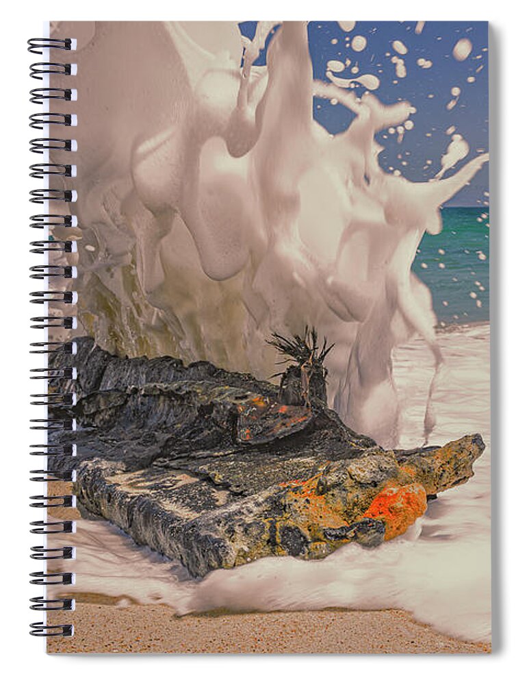 Action Spiral Notebook featuring the photograph Splash by Jay Heifetz