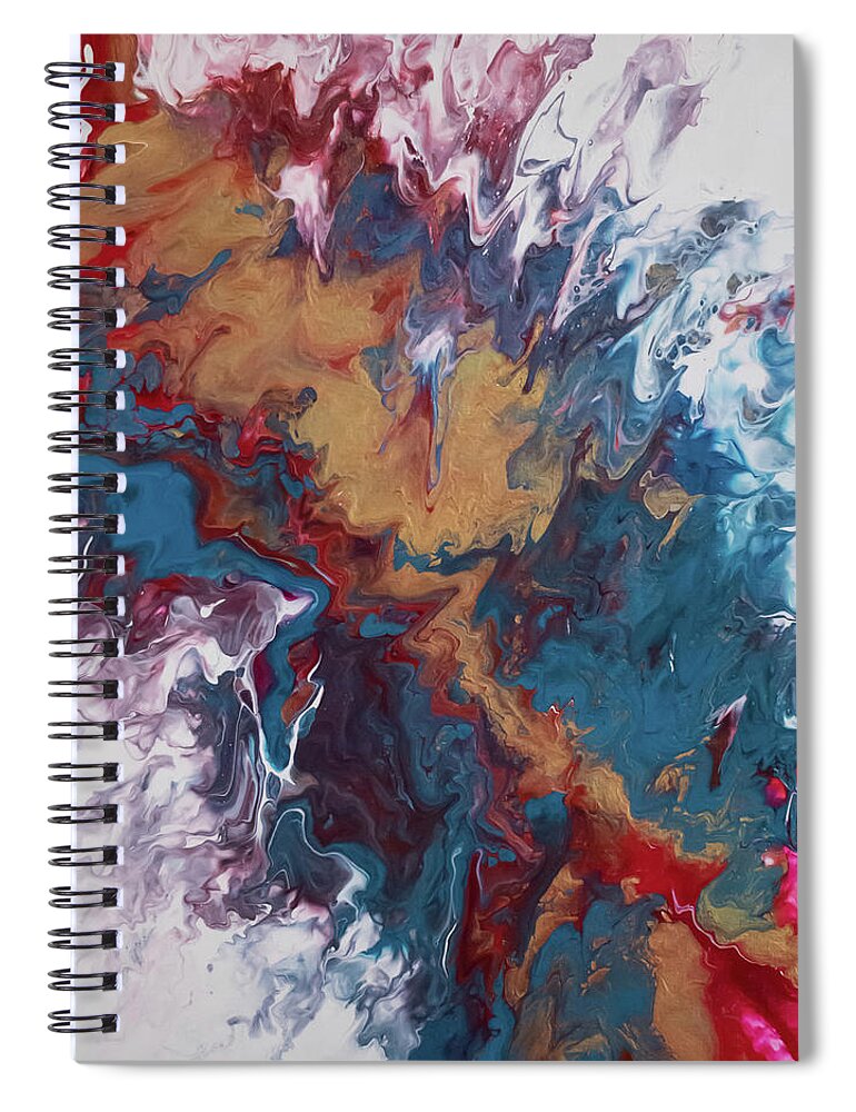 Gold Spiral Notebook featuring the mixed media Splash of Gold by Aimee Bruno