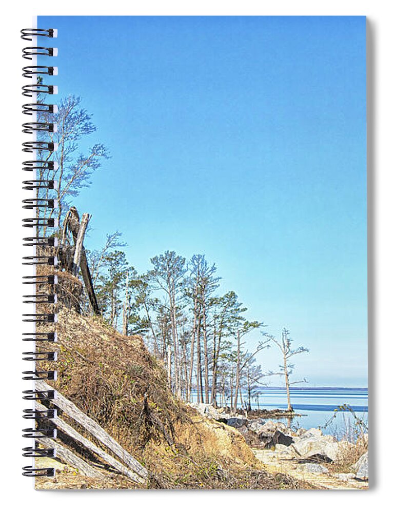 Split Rail Fence Spiral Notebook featuring the photograph Split Rail Fence at Pine Cliff on the Neuse River by Bob Decker