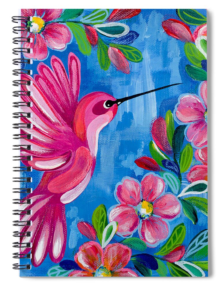 Hummingbird Spiral Notebook featuring the painting Spread Your Wings by Beth Ann Scott