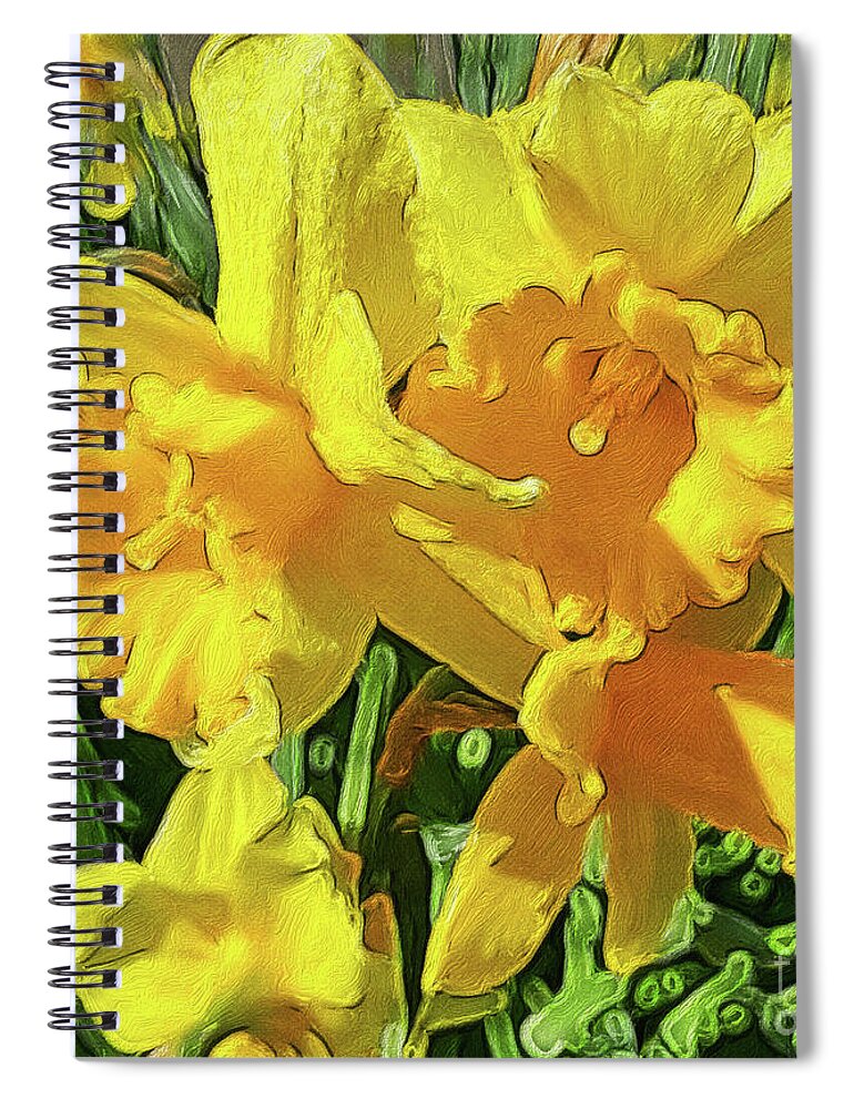 Daffodils Spiral Notebook featuring the photograph Spring Daffodils by Jeanette French