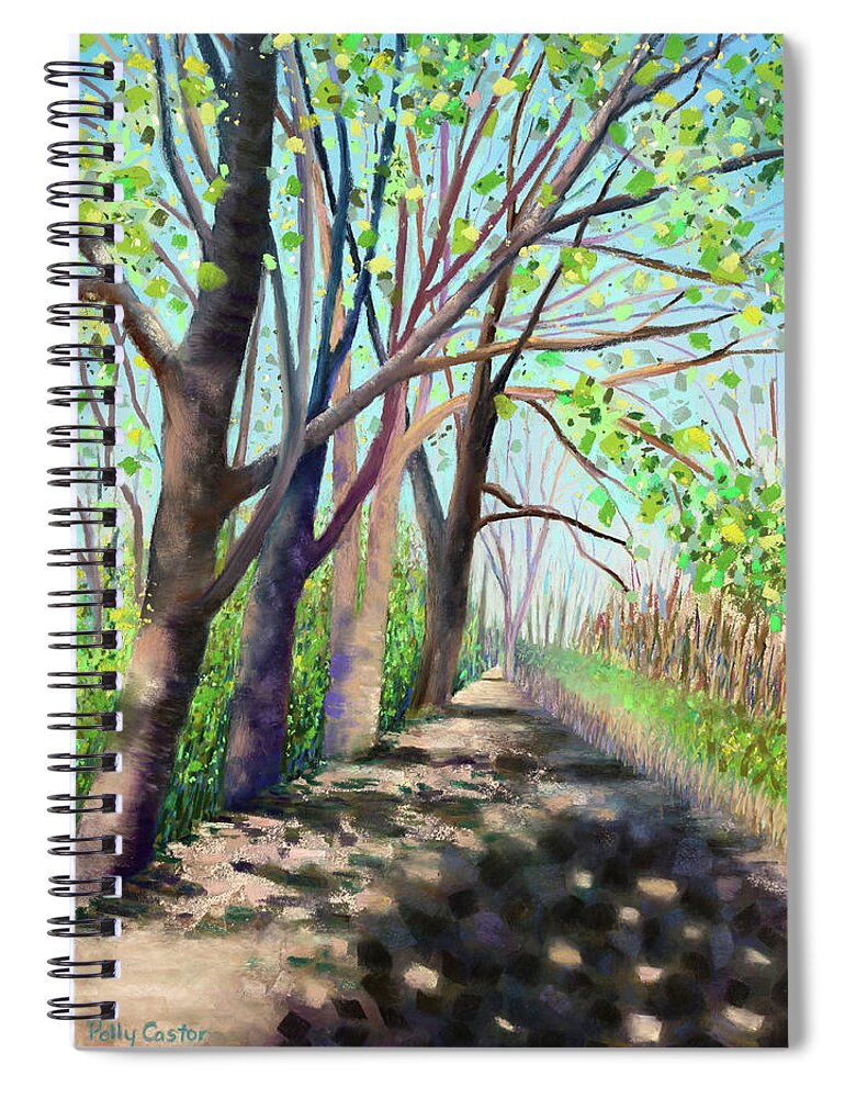 Spring Spiral Notebook featuring the painting Spring Forward by Polly Castor